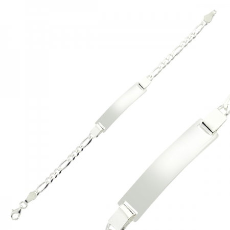 Bratara argint 925 cu placuta si lant figaro - Classical You BTU0047 [0]